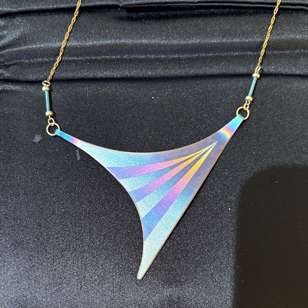 Colorful Geometric Necklace and Earring Set - Picture 2 of 3